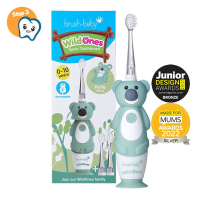 WildOnes Kylie Koala Rechargeable Sonic Toothbrush with brush head and packaging